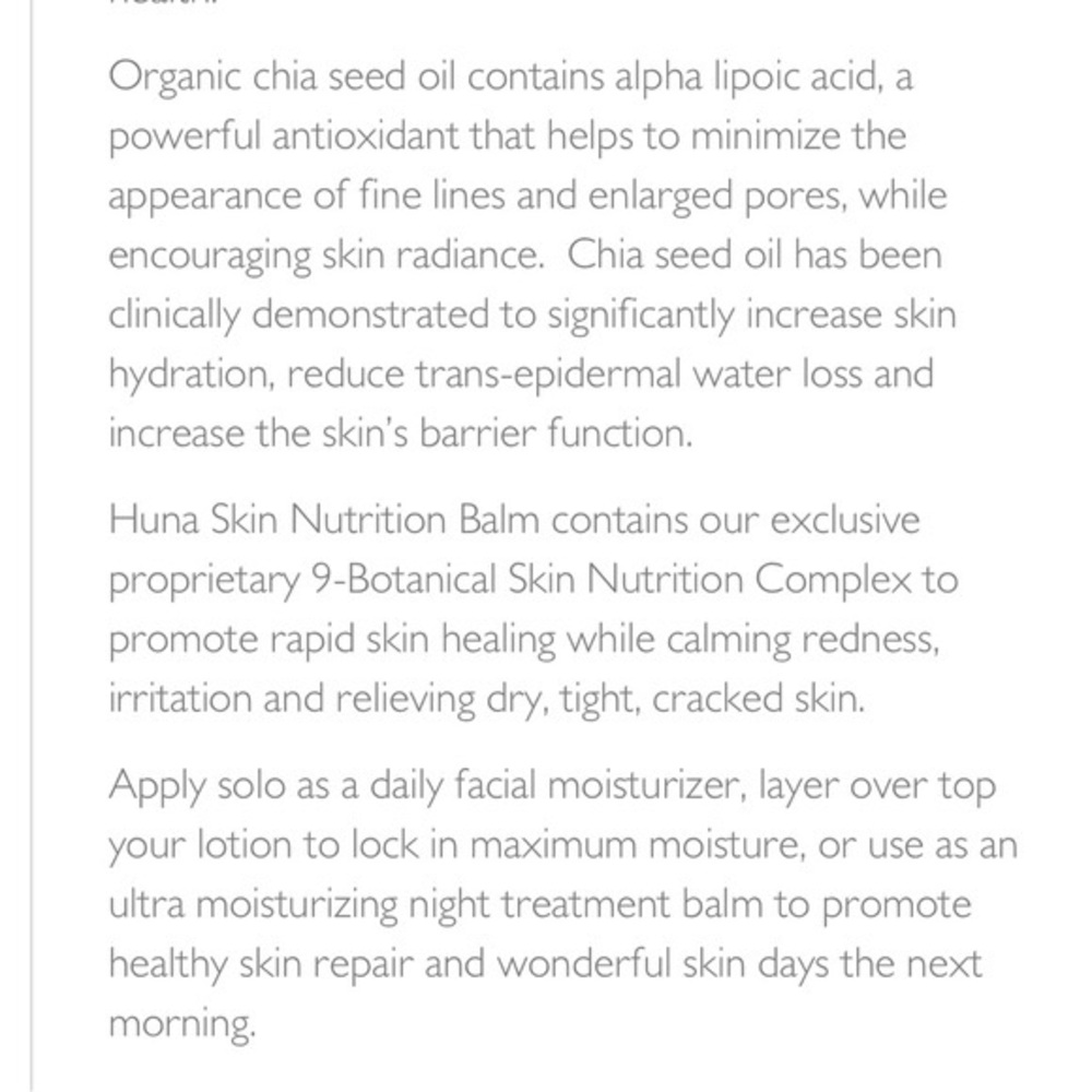 HUNA SKIN Nourish Skin Nutrition Balm Original Beeswax For Very Dry Skin - Picture 10 of 10